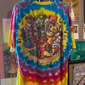 Colorful Tie-Dye Grateful Dead Liquid Blue T-Shirt